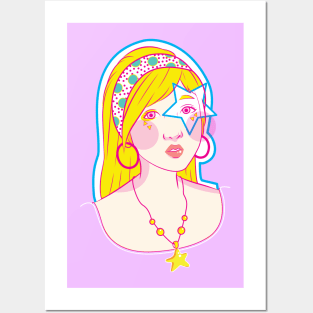 popart vintage girl Posters and Art